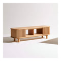 Meuble TV rectangulaire 140 x 40 x 50 cm en MDF plaque chene clair