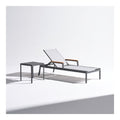 Ensemble bain de soleil inclinable avec table d'appoint 195 x 65 x 35 cm en aluminium et textilene anthracite beige