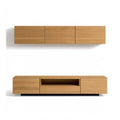 Ensemble meuble TV suspendu et bas 180 x 40 x 45 cm en MDF decor chene rectangulaire naturel