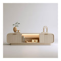 Meuble TV avec rangement et eclairage LED MDF beige 180 x 40 x 55 cm