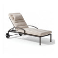 Bain de soleil roulant inclinable en aluminium rectangulaire taupe 200 x 65 x 35 cm