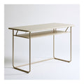 Bureau droit 120 x 60 x 75 cm en panneaux MDF melamines et acier rectangulaire blanc casse