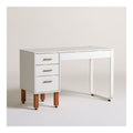 Bureau classique avec caisson 3 tiroirs en panneaux de particules melamines blanc 120 x 60 x 75 cm